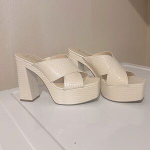 Jessica Simpson platforms. Cream colored worn once. $45 OBO
